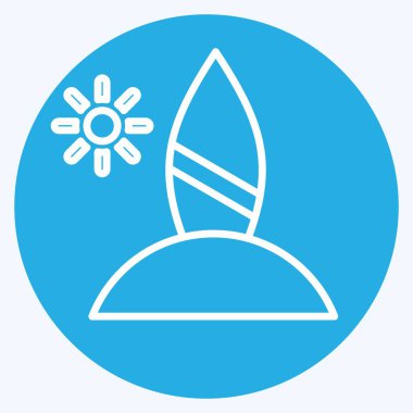 Icon Sahili. Amerika sembolüyle ilgili. Mavi gözlü. Basit tasarım çizimi