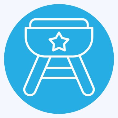 Icon Amerika yemekleri. Amerika sembolüyle ilgili. Mavi gözlü. Basit tasarım çizimi