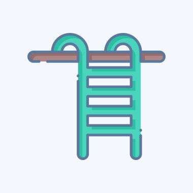 Simge yüzme havuzu. Amerika sembolüyle ilgili. Karalama stili. Basit tasarım çizimi