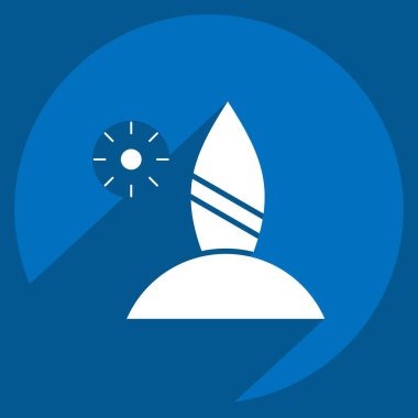 Icon Sahili. Amerika sembolüyle ilgili. Uzun gölge tarzı. Basit tasarım çizimi