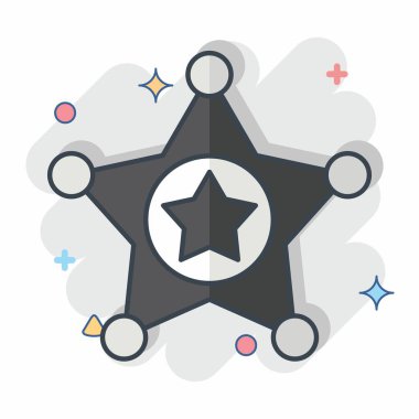 Birleşik Devletler ikonu. Amerika sembolüyle ilgili. Çizgi roman. Basit tasarım çizimi