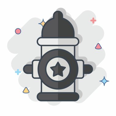 Icon America Su Sayfası. Amerika sembolüyle ilgili. Çizgi roman. Basit tasarım çizimi