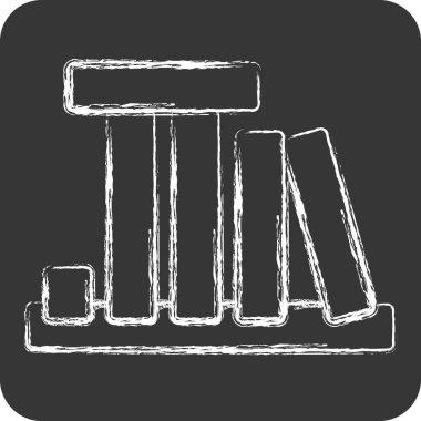 Simge alanı Mark. Amerika sembolüyle ilgili. Tebeşir stili. Basit tasarım çizimi