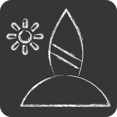 Icon Sahili. Amerika sembolüyle ilgili. Tebeşir stili. Basit tasarım çizimi