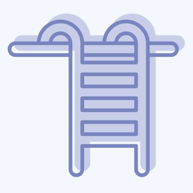 Simge yüzme havuzu. Amerika sembolüyle ilgili. İki ton stili. Basit tasarım çizimi