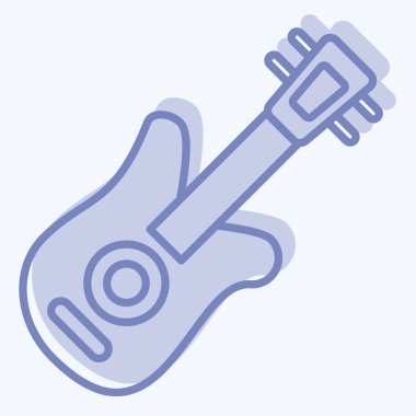 Simge Gitarı. Amerika sembolüyle ilgili. İki ton stili. Basit tasarım çizimi