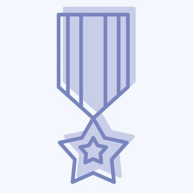 Icon America Millitary Rozeti. Amerika sembolüyle ilgili. İki ton stili. Basit tasarım çizimi