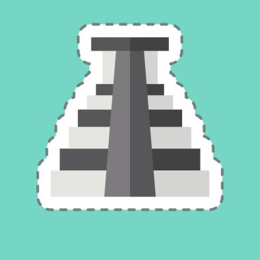 Çıkartma çizgisi Ormanları kesti. Amerika sembolüyle ilgili. Basit tasarım çizimi