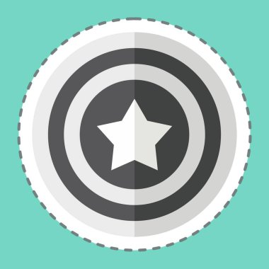 Çıkartma hattı Kaptan Amerika 'yı kesti. Amerika sembolüyle ilgili. Basit tasarım çizimi