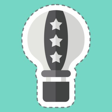 Çıkartma hattı Amerika Hava Balonu 'nu kesti. Amerika sembolüyle ilgili. Basit tasarım çizimi