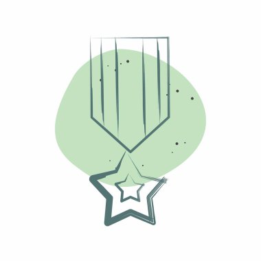 Icon America Millitary Rozeti. Amerika sembolüyle ilgili. Renkli Leke Biçimi. Basit tasarım çizimi