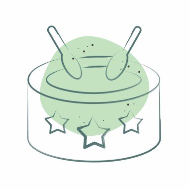 Icon America Davulu. Amerika sembolüyle ilgili. Renkli Leke Biçimi. Basit tasarım çizimi