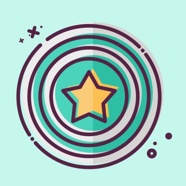 Kaptan Amerika ikonu. Amerika sembolüyle ilgili. MBE tarzı. Basit tasarım çizimi