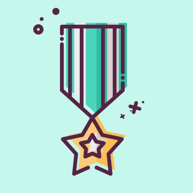 Icon America Millitary Rozeti. Amerika sembolüyle ilgili. MBE tarzı. Basit tasarım çizimi