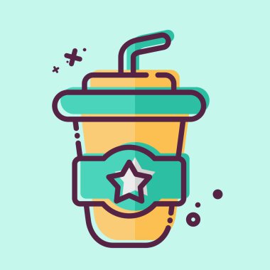 Icon Amerika İçkisi. Amerika sembolüyle ilgili. MBE tarzı. Basit tasarım çizimi