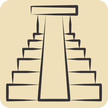 Simge Ormanları. Amerika sembolüyle ilgili. El çizimi tarzı. Basit tasarım çizimi