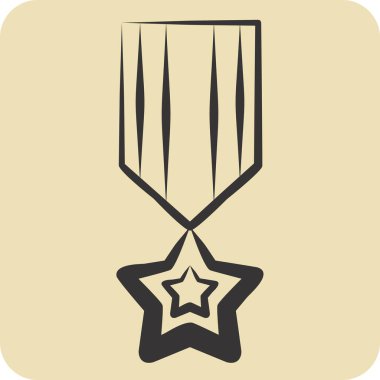 Icon America Millitary Rozeti. Amerika sembolüyle ilgili. El çizimi tarzı. Basit tasarım çizimi