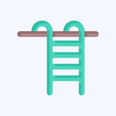 Simge yüzme havuzu. Amerika sembolüyle ilgili. Düz stil. Basit tasarım çizimi