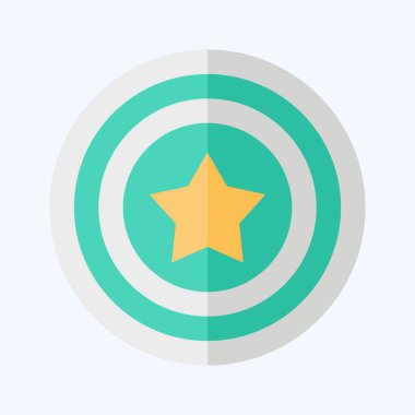 Kaptan Amerika ikonu. Amerika sembolüyle ilgili. Düz stil. Basit tasarım çizimi