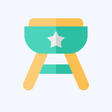 Icon Amerika yemekleri. Amerika sembolüyle ilgili. Düz stil. Basit tasarım çizimi