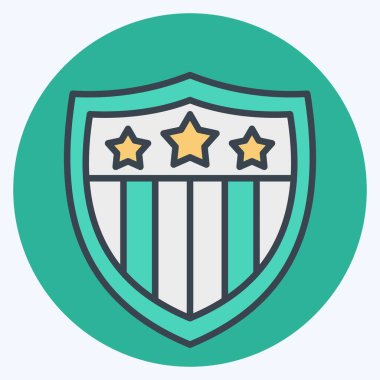 Simge amblemi. Amerika sembolüyle ilgili. renk arkadaşı stili. Basit tasarım çizimi