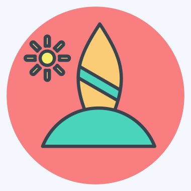 Icon Sahili. Amerika sembolüyle ilgili. renk arkadaşı stili. Basit tasarım çizimi