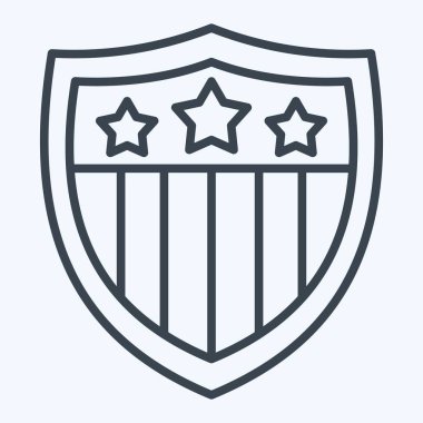 Simge amblemi. Amerika sembolüyle ilgili. Sıra tarzı. Basit tasarım çizimi