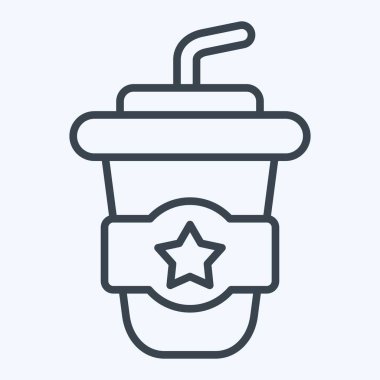 Icon Amerika İçkisi. Amerika sembolüyle ilgili. Sıra tarzı. Basit tasarım çizimi