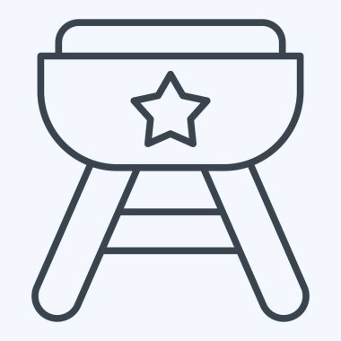 Icon Amerika yemekleri. Amerika sembolüyle ilgili. Sıra tarzı. Basit tasarım çizimi