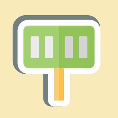 Etiket Skorbordu. Rugby sembolüyle ilgili. Basit tasarım çizimi