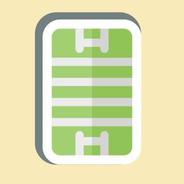 Çıkartma sahası. Rugby sembolüyle ilgili. Basit tasarım çizimi