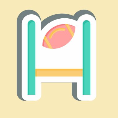 Etiket Gol. Rugby sembolüyle ilgili. Basit tasarım çizimi