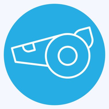 Simge Düdüğü. Rugby sembolüyle ilgili. Mavi gözlü. Basit tasarım çizimi