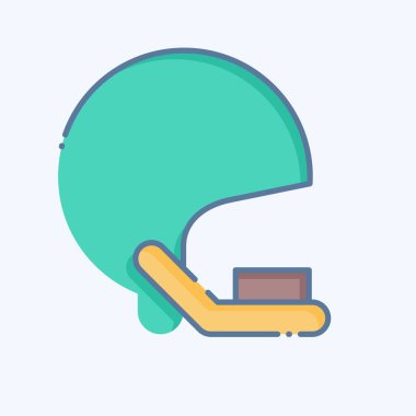 Simge Miğferi. Rugby sembolüyle ilgili. Karalama stili. Basit tasarım çizimi