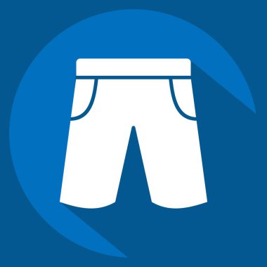 Simge Şortlar. Rugby sembolüyle ilgili. Uzun gölge tarzı. Basit tasarım çizimi