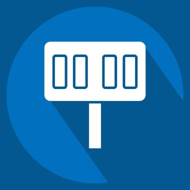 Simge Skor tabelası. Rugby sembolüyle ilgili. Uzun gölge tarzı. Basit tasarım çizimi