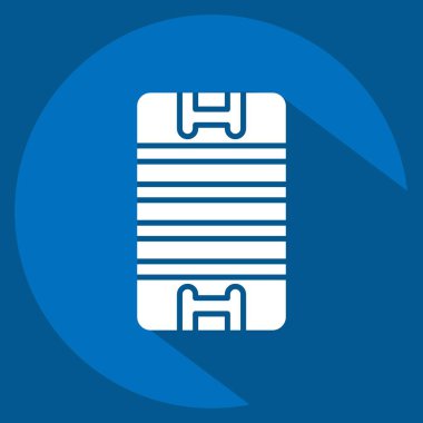 Simge Sunumu. Rugby sembolüyle ilgili. Uzun gölge tarzı. Basit tasarım çizimi