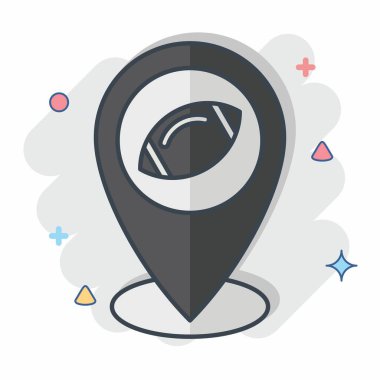 Simge Yer Tutucu. Rugby sembolüyle ilgili. Çizgi roman. Basit tasarım çizimi