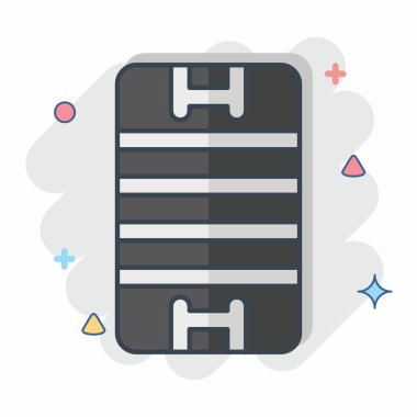 Simge Sunumu. Rugby sembolüyle ilgili. Çizgi roman. Basit tasarım çizimi