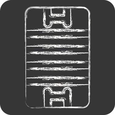 Simge Sunumu. Rugby sembolüyle ilgili. Tebeşir stili. Basit tasarım çizimi