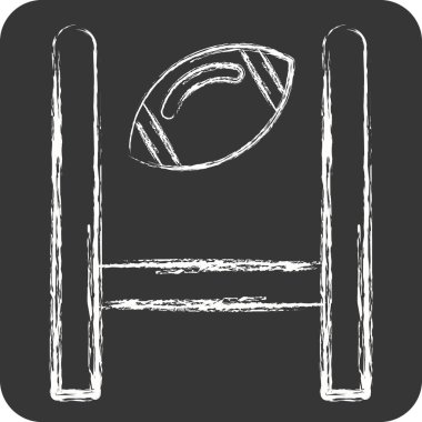 Simge Golü. Rugby sembolüyle ilgili. Tebeşir stili. Basit tasarım çizimi