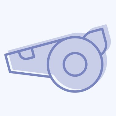 Simge Düdüğü. Rugby sembolüyle ilgili. İki ton stili. Basit tasarım çizimi