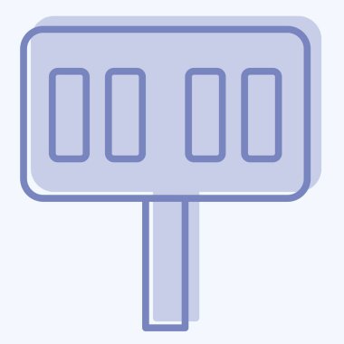 Simge Skor tabelası. Rugby sembolüyle ilgili. İki ton stili. Basit tasarım çizimi