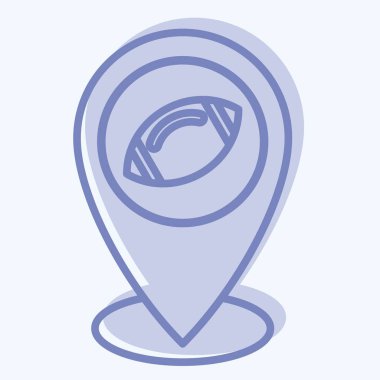 Simge Yer Tutucu. Rugby sembolüyle ilgili. İki ton stili. Basit tasarım çizimi