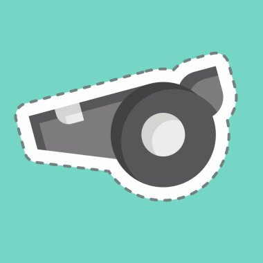 Çıkartma çizgisi Whistle 'ı kesti. Rugby sembolüyle ilgili. Basit tasarım çizimi