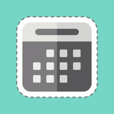 Etiket çizgisi Takvimi kesti. Rugby sembolüyle ilgili. Basit tasarım çizimi