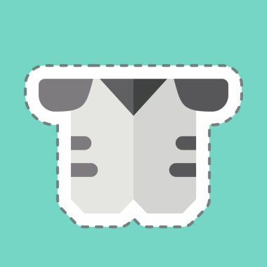 Çıkartma hattı Armour 'u kesti. Rugby sembolüyle ilgili. Basit tasarım çizimi