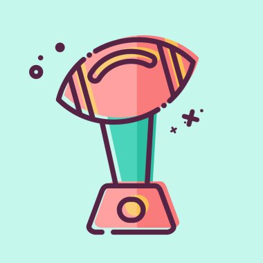 Simge Kupası. Rugby sembolüyle ilgili. MBE tarzı. Basit tasarım çizimi