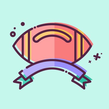 Simge Kurdele Sancağı. Rugby sembolüyle ilgili. MBE tarzı. Basit tasarım çizimi