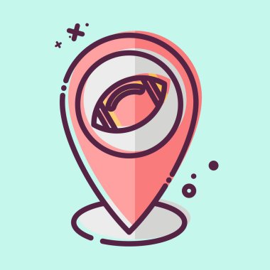 Simge Yer Tutucu. Rugby sembolüyle ilgili. MBE tarzı. Basit tasarım çizimi